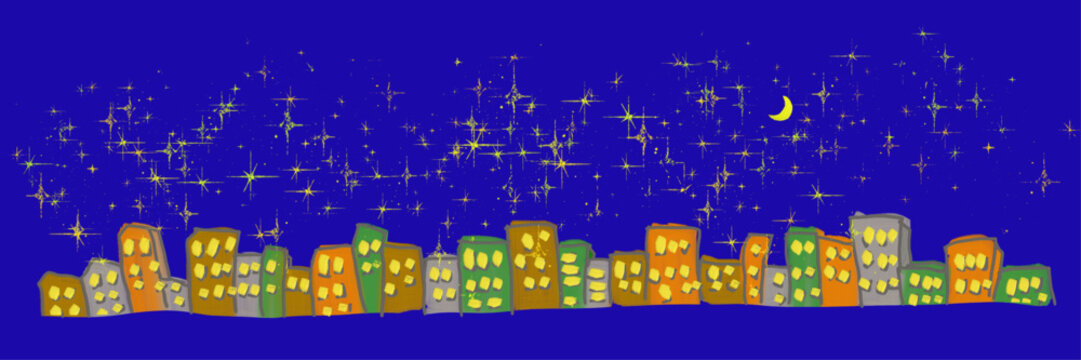 夜の街並み　