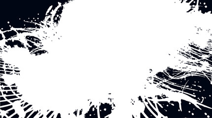 Obraz premium Abstract white paint splatter on dark background, creative grunge design