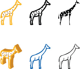 Naklejka premium giraffe animal color icon vector. giraffe animal sign. isolated symbol illustration simplified