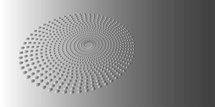 Abstract Halftone Circle Dot Pattern, Radial Design, Black and White. Halftone dots in circle form. round logo. vector dotted frame. design element. Universe spiral golden ratio fibonacci halftone dot