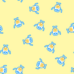 Fototapeta premium baby monster alien vector seamless pattern baby monster alien sign illustration