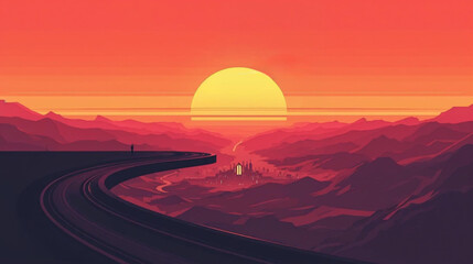 sci fi city landscape on a distant planet. © Pemuda