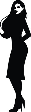 black silhouette of a beautiful modern girl