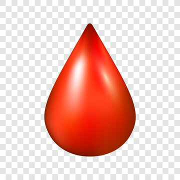 Red shiny blood drop, vector illustration.