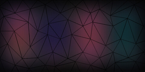Abstract geometric background with intricate polygonal mesh pattern and soft gradient lighting effects across dark surface texture. © Sakib