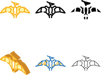 pterodactyl dinosaur color icon vector. pterodactyl dinosaur sign. isolated symbol multistyle illustration © sevector