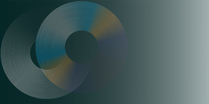 Top geometric art lines glowing on a dark green pattern elegant background futuristic