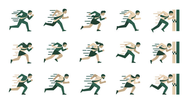 Man in green running fast motion.