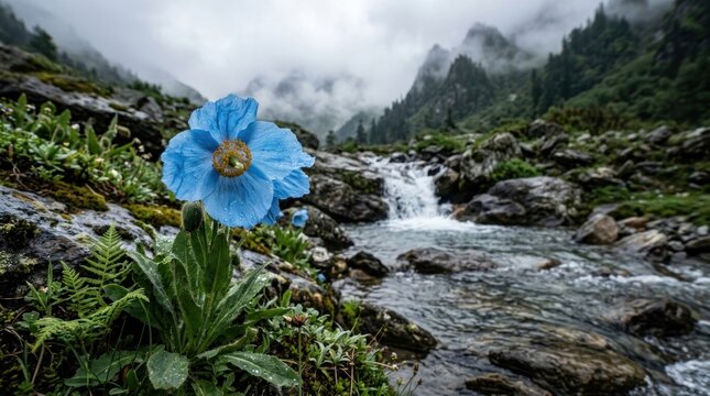 waterfall in the mountains
