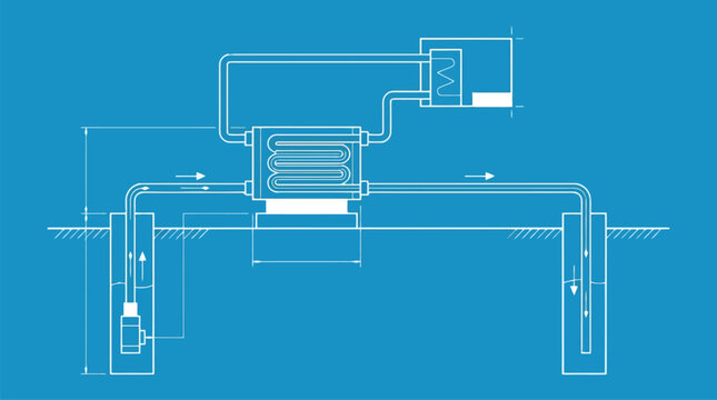Blueprint style vector car outline with circuit technology design concept.