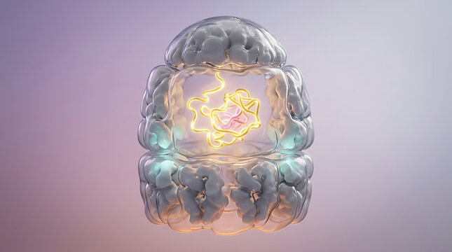 Premium Ultra Realistic Transparent Bacterial Chaperonin Complex Cutaway Molecular Microbiology Visualization with Protein Folding and ATP Hydrolysis