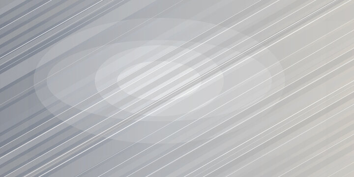 Abstract silver grey background featuring parallel diagonal lines and overlapping circular shapes with clean professional aesthetic.