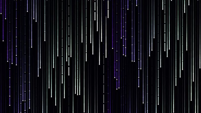 Abstract Digital Rain Falling Glowing Lines Motion Graphics Background Loop.