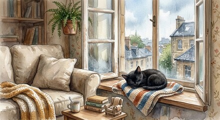 Plakat cat on sofa