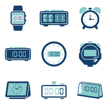 Collection of Various Timekeeping Devices and Clocks.