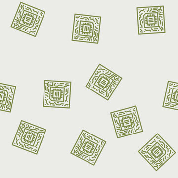 circuit board quantum computer line seamless pattern circuit board quantum computer thin line illustration
