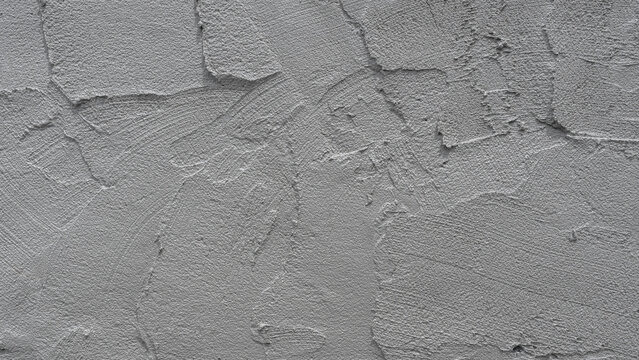 Plaster Cement wall texture Background, Rough Wet gray Concrete texture construction building site house well material beton gray raw mix sand loft stucco free space for text