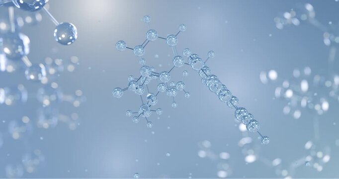 Olaparib rotating 3D model of antineoplastic agents, seamless looped video
