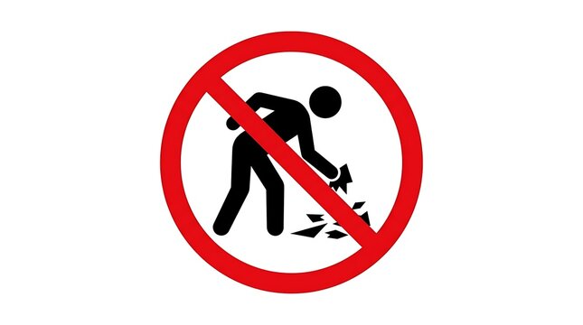 Prohibition sign for digging or excavation activities