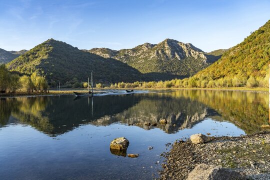 Landscape on the river Crnojevic near Rijeka Crnojevica, Montenegro