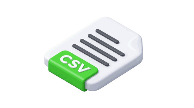 Vector illustration of 3d icon of a csv file format on a transparent background