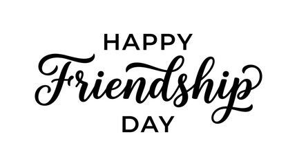 Fototapeta premium Happy Friendship Day vector typographic design. Handwritten modern text calligraphy. Inspirational lettering about friendship. Greeting card, poster, tee shirt print, the happy holiday of amity