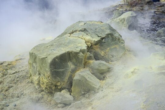 Sulfur vapor, Vulcano Island, Aeolian Islands, Italy
