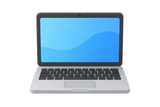 Modern Laptop Computer 3D Icon Illustration Isolated on PNG Background