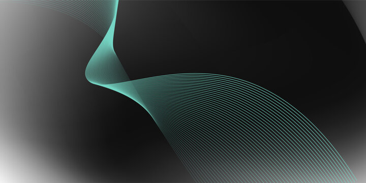 Lime Green art Wavy Lines on Dark futuristic Backdrop%3A A Serene and Dynamic