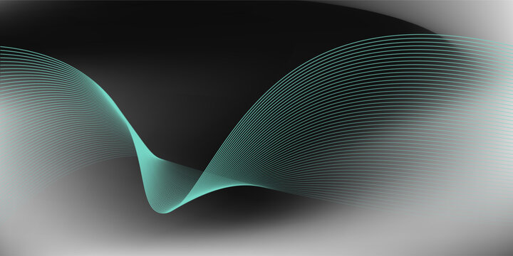 Lime Green art Wavy Lines on Dark futuristic Backdrop%3A A Serene and Dynamic