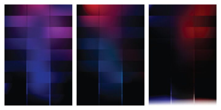 Blurred Rectangular Grids with Neon Light Effects abstract