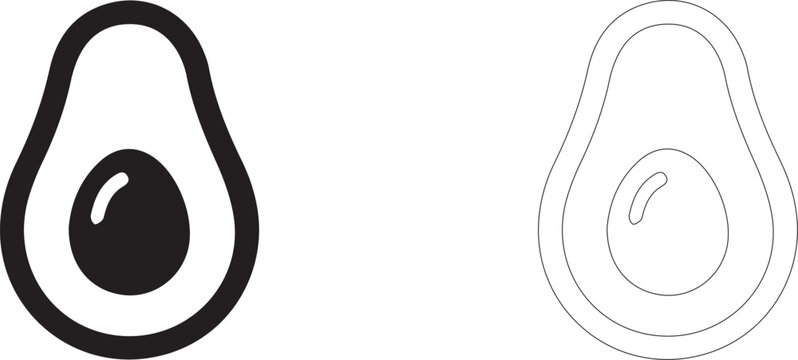 Avocado vector icon, superfood plant symbol, nourishing face oil and healthy nutrition.