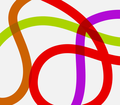 Abstract interlocking curves in vibrant colors modern graphic design element for digital art and branding