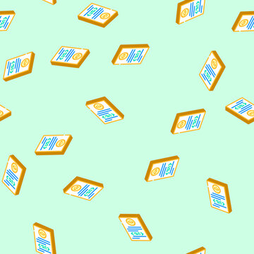 software documentation isometric seamless pattern. software documentation sign illustration