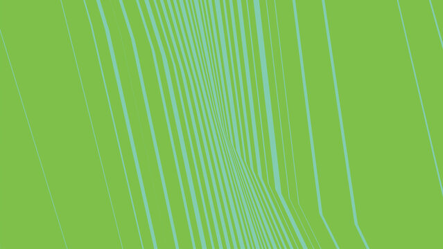Minimalist green background featuring thin diagonal light blue lines converging in perspective to create architectural abstract spatial design.