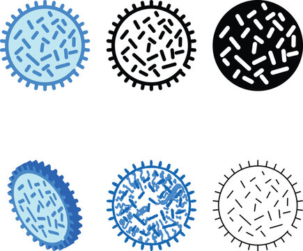 unhealthy bacteria color forms icon vector. unhealthy bacteria sign. isolated symbol illustration