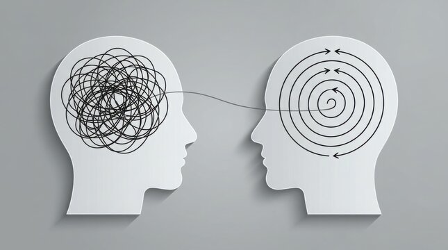 Mental health concept untangling chaos to clarity