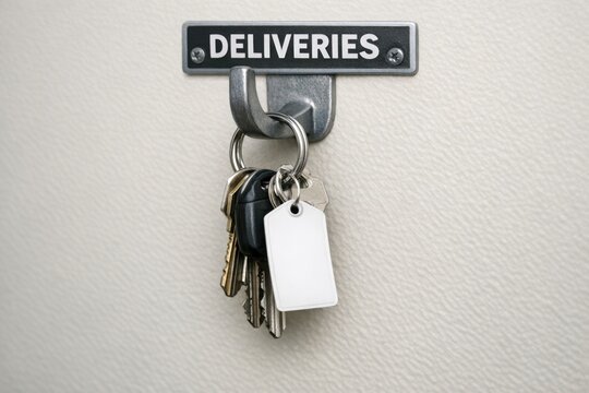 A collection of keys hanging from a metal or wooden key holder