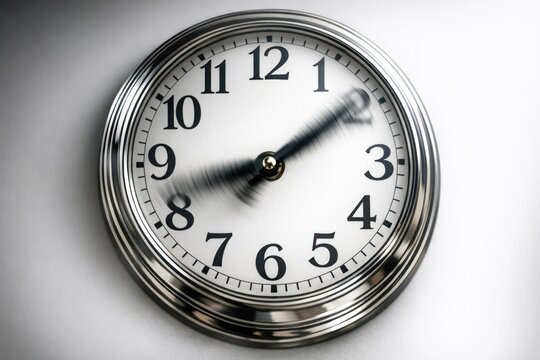 A close-up view of a clock on a wall