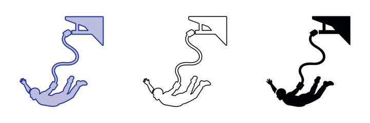Person falling with bungee cord attached to platform © Ophelia