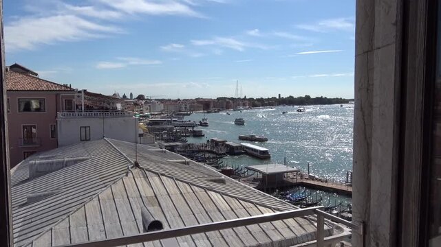 View of the Grand Canal from the Doge's Palace, Venice, Italy