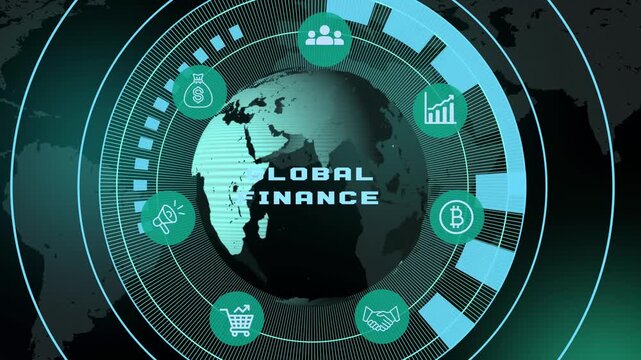 Global finance network illustrating international banking, capital movement, cross-border transactions and worldwide economic connectivity.