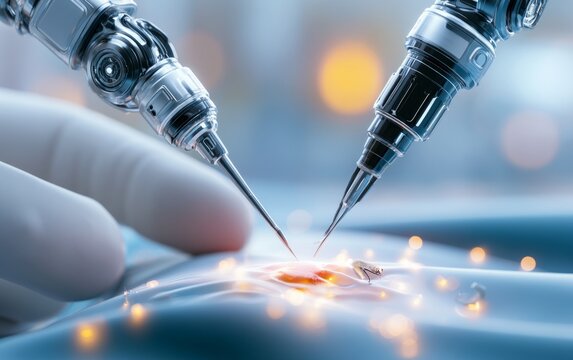 Robotic Arm in Action Creating Precise Micro Surgery Process with AI Technology