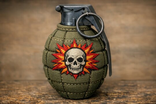 A deadly weapon with a skull design