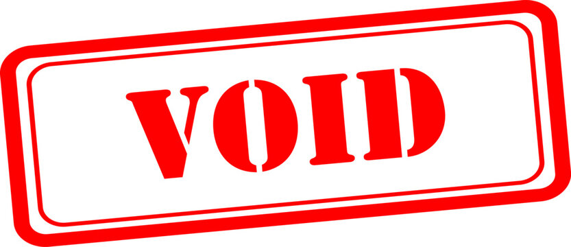 Red void stamp mark for document cancellation