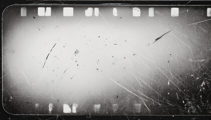 Obraz premium realistic vintage film dust and scratches texture overlay old cinematic noise grain and hair effect on a white background retro distressed filmstrip static texture image for nostalgic design