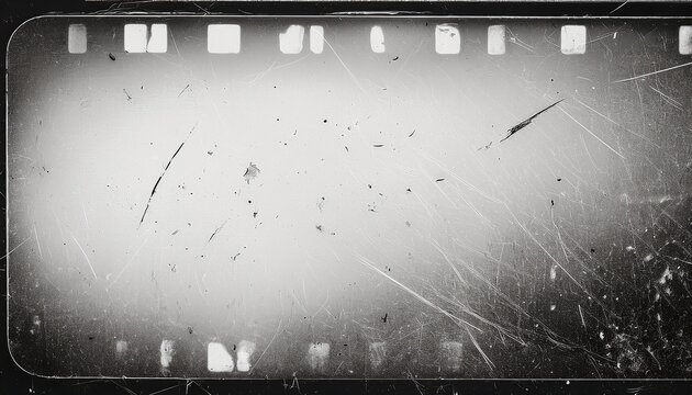 realistic vintage film dust and scratches texture overlay old cinematic noise grain and hair effect on a white background retro distressed filmstrip static texture image for nostalgic design