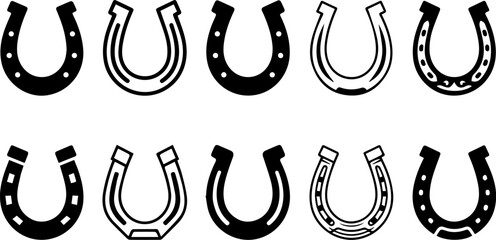 Ten_horseshoe_icons_on_white © Sohel