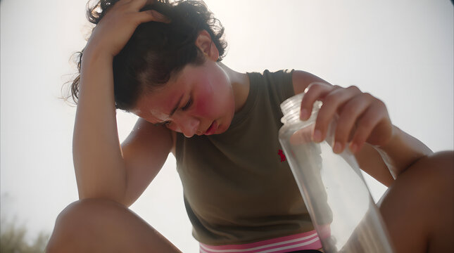 Woman Experiencing Dehydration During Heatwave