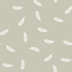 Naklejka premium feather bird line seamless pattern feather bird thin line illustration